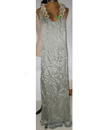 New Womens Adam Lippes NWT Silk Long Dress 6 Cupro Gray Seashell Green S... - £2,263.29 GBP