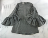 Marques Almeida Dress Womens Small Gray Black White Stripe Bell Sleeve B... - $186.69