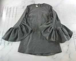 Marques Almeida Dress Womens Small Gray Black White Stripe Bell Sleeve B... - £146.85 GBP