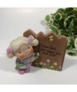 Vintage Enesco Precious Moments Dear God Kids Series gardening flowers g... - $12.73