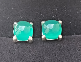 Tiffany &amp; Co.Paloma Picasso Green Onyx Sugar Stack Earrings Sterling Silver - £351.69 GBP