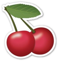 15cm Shaped Vinyl Sticker cherry cherries food restaurant cooking fruit ... - £4.27 GBP
