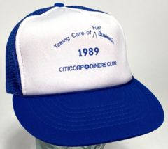 Citicorp Diners Club Hat-Blue-Mesh-Snapback-Rope Bill-Taking Care of Fun... - $21.00