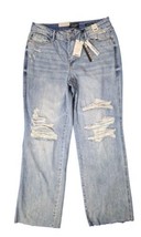 NWT Judy Blue Full Size High Waist 90&#39;s Distressed Straight Jeans 14W 33X30 - £55.26 GBP