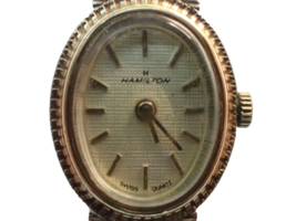 HAMILTON 9772 Gold Quartz Petite Women&#39;s Wristwatch - $55.94