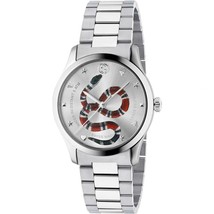 Gucci YA1264076 Silver Dial Stainless Steel Strap Unisex Watch - £625.72 GBP