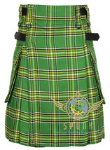 Scottish Men&#39;s Modern Irish Tartan utility kilt - 2 Cargo Pockets Kilts - £47.86 GBP