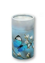 Biodegradable Blue Butterfly Ash Scattering Tube Cremation Urn Keepsake - £71.10 GBP