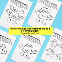 Printable Worry Monster for kids / Anxiety worksheets for children - £1.96 GBP