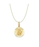 Genuine 14k Yellow Gold 0.70" Saint Anthony Round Medallion Necklace 16"... - $642.51+