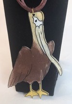 Acrylic Pelican Shape Pendant Necklace Sanibel Island 28&quot; - £5.31 GBP