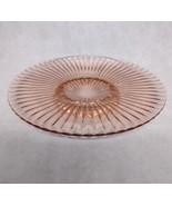 Pink Pedestal Cake Plate Stand AHC37 Ribbed Depression Glass Hocking 12.25&quot; - £33.78 GBP