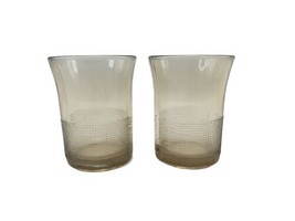 Vintage Crisa Clear Beige Set of 2 Drinking Tumbler Glasses - $14.85