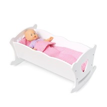 Wildkin American Girl Doll Cradle Wooden Large Doll Cradle 20&quot; Dolls White - £32.24 GBP