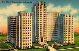 Postcard New Charity Hospital New Orleans LA Louisiana Vintage Linen BK39 - £1.49 GBP