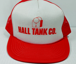 Vintage Hall Tank Co Red Snapback Trucker Hat Cap Mesh Back S.T. ST-110 - $7.99