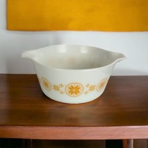 Vtg Pyrex Casserole Dish 474-B Town &amp; Country Gold Snowflake 1 1/2 Qt No... - £15.69 GBP