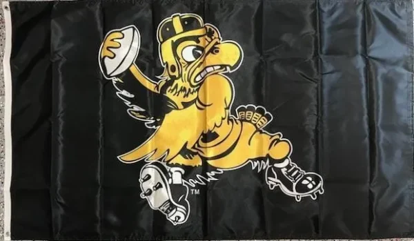 Iowa Hawkeyes Retro 3×5 Football Flag with Herky Design - £14.28 GBP