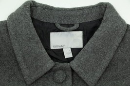 Old Navy Gray Button-Up Wool Blend Collared Lined Womens Grey Peacoat Size Large - £9.29 GBP