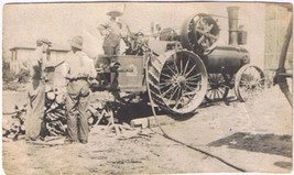 Photo Three Men &amp; A Tractor 2 1/2&quot; x 4&quot; - £7.11 GBP