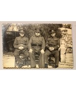 Vtg 1942 Signed B&amp;W Postcard Photo 3 British Sergeant Majors Jerusalem P... - $95.13 CAD