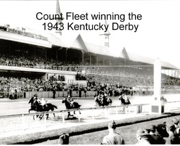 1943 - COUNT FLEET the winning the Kentucky Derby - Infield View - 10&quot; x 8&quot; - £15.96 GBP