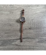 Fossil Watch Women Rose Gold Tone Georgia 50M Brown Leather - $40.26 CAD