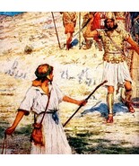 David And Goliath Of Gath Battle 1900 Color Plate Victorian Religious Ar... - $550.21 MXN