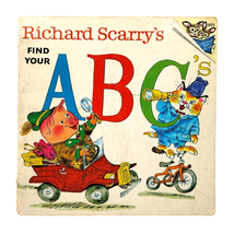 Richard Scarry&#39;s Vintage &quot;Find your ABC&#39;s &quot;softcover book 1973 Children Learning - £5.94 GBP