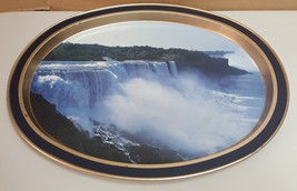 (BB) Niagara Falls New York Metal Tin Oval Serving Tray Souvenir Limited Edition - £3.87 GBP