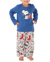 Munki Munki Toddler Matching Snoopy Holiday Family Pajama Set Grey Size 4T - $39.99