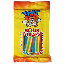 TNT Sour Straps Multicolour Hang Sell Bags (12x150g) - £71.75 GBP