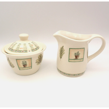 PFALTZGRAFF Creamer and Sugar Naturewood Herb Garden Pattern Stoneware U... - $15.83