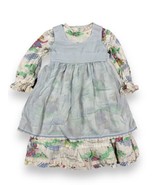 Vtg Handmade Petticoats &amp; Pantaloons Fabric  Blue Pinafore Girl’s Dress ... - £22.96 GBP