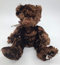 10&quot; Russ Berrie Chocolate Bear Cocoa Dk Brown Beanbag Plush Stuffed Toy B39 - $16.40 CAD
