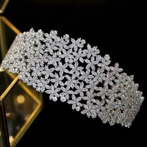 High quality zircon crown wedding hair accessories banquet tiara bridal hair acc - £118.35 GBP