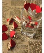 30pcs Red Mini Wooden Clips, Paper Clips,Mini Pin Clothespin,Wedding Dec... - $3.50