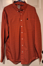 Cinch Long Sleeve Western Shirt Button Down Collar Paisley Red Men&#39;s Large - £18.56 GBP