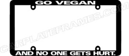 thin frame GO VEGAN AND NO ONE GETS HURT License Plate Frame - £6.32 GBP