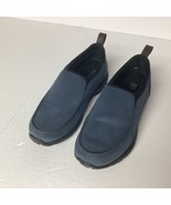Lands End Suede Slip on Shoes Womens 7B Moc Loafers Navy Casual Comfy - $30.78 CAD