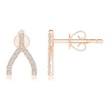 ANGARA Natural 0.05 Ct HSI2-Grade Diamond Wishbone Stud Earrings in 14K ... - $476.19