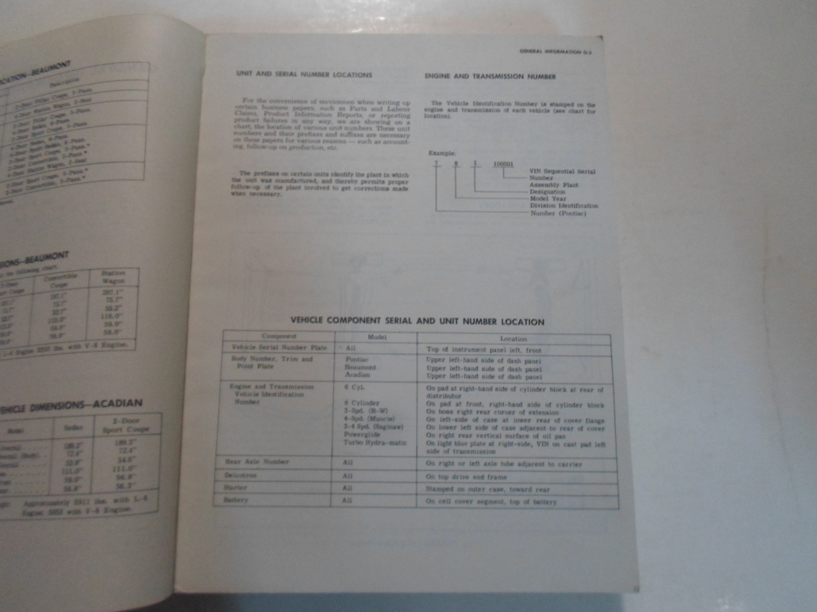 1968 Pontiac Acadian Beaumont Telaio Servizio Manuale Cdn Vetrata Scrittura Worn Item image 3