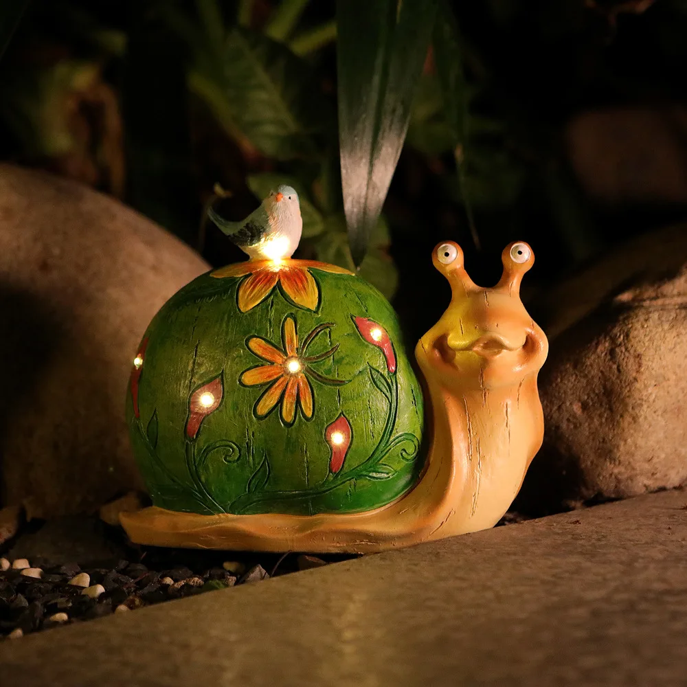 Solar Snail Light Outdoor Decorative Resin  Light Craft Lawn Night  scape Garden - £89.55 GBP