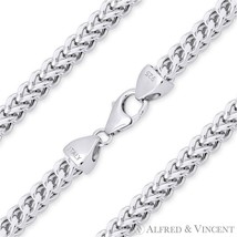4.2mm Franco Lightweight Italian Chain Necklace in 925 Sterling Silver w Rhodium - £57.05 GBP+