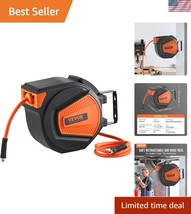 Heavy-Duty Air Hose Reel with Protective Sleeve - 50FT Retractable &amp; Por... - $88.49