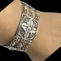 vintage sterling silver filigree bracelet 25 Grams 7” - £90.43 GBP