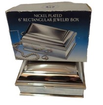 New Godinger Silver Art Plated 6&quot; Rectangular Jewelry Box Lined Nib - £27.66 GBP