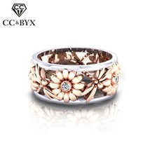 CC Trendy Jewelry Rings For Women Creative Sunflower Chrysanthemum Ring Bridal E - £6.77 GBP