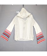 Hem &amp; Thread Women&#39;s L Open Knit Flared Stripe Sleeve Hoodie Sweater Bea... - $33.95 CAD