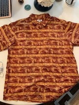 Mens SANDWASH short sleeve tropical SILK shirt, size L - $25.74